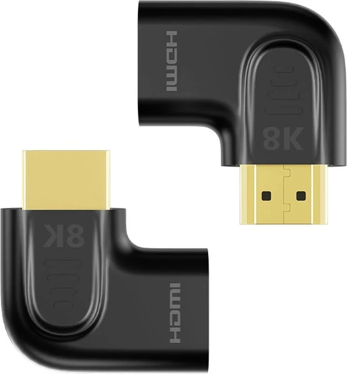 Adapter Unitek HDMI 8K, kënd 90 dhe 270 gradë, i zi