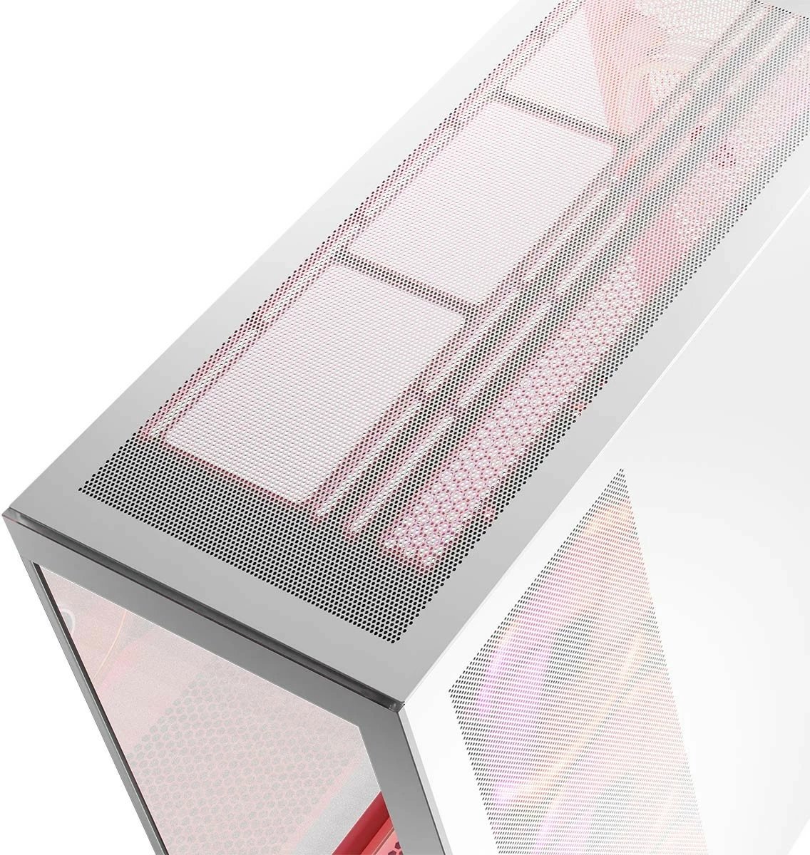 Kasë MODECOM Volcano Space ARGB, Midi Tower, xham i temperuar, e bardhë