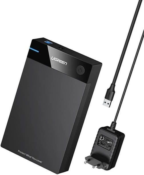 Kasë UGREEN 3.5'' për HDD/SSD, USB 3.0, e zezë