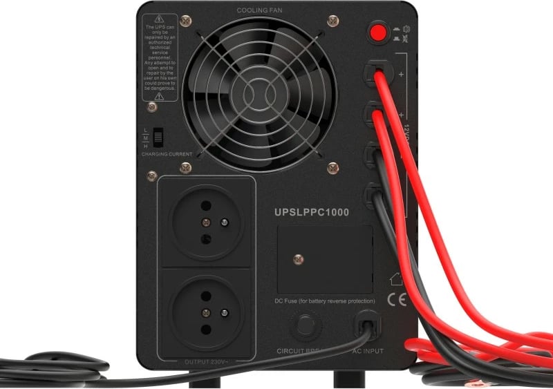 Kasë UPS Green Cell PowerCore UPSLPPC1000, 1000W/1500VA, 12VDC, e zezë