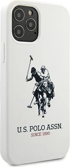 Mbështjellës U.S. Polo Assn. USHCP12MSLHRWH për iPhone 12/12 Pro 6.1", silikon, bardhë
