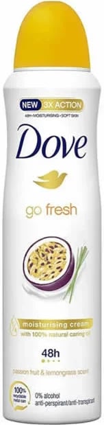 Dezodorant spraj unisex Dove Go Fresh Passion Fruit & Lemon Grass 200ml