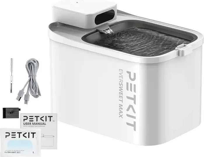 Pijeuese inteligjente për kafshë, Petkit Eversweet Max, 3 L, bateri 5000 mAh, filtër me karbon aktiv, kontroll me Bluetooth