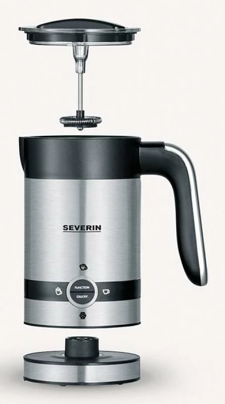 Spumues qumështi Severin SM 3584, inox, 100 ml shkumë / 200 ml ngrohje, bazë 360°, i zi