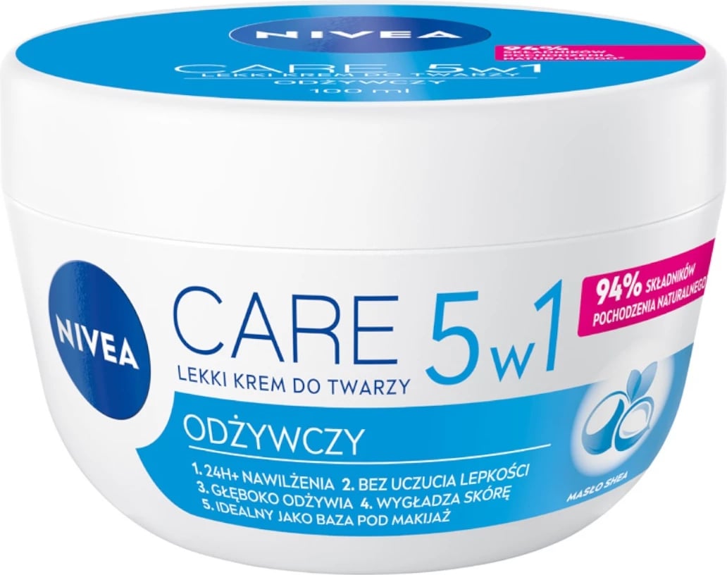Krem fytyre për femra Nivea Care 5w1 Nourishing Light, 100ml
