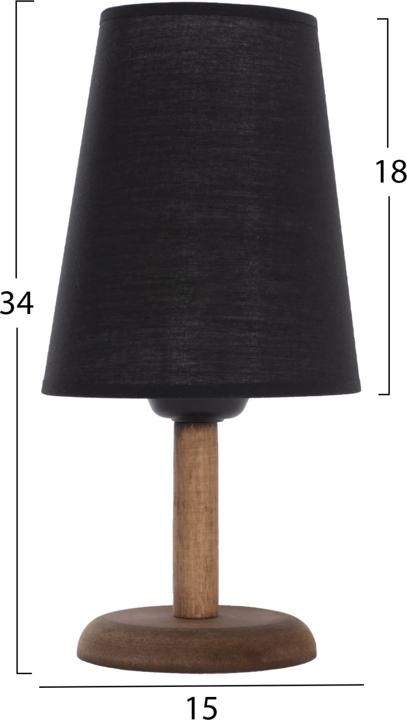 Llambë tavoline ngjyrë arre me kapak cilindrik të zi Φ15x34Hcm.FH7692.01