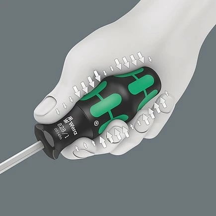 Set veglash Wera 7 copë, mbajtës magnetik, dorezë ergonomike, zi/gjelbër
