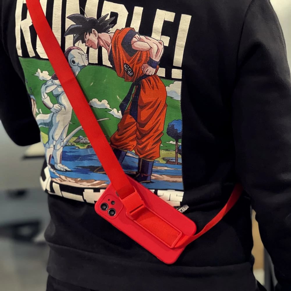 Mbështjellës silikoni Hurtel Rope Case me rrip, për Samsung Galaxy S22 Ultra, Zi