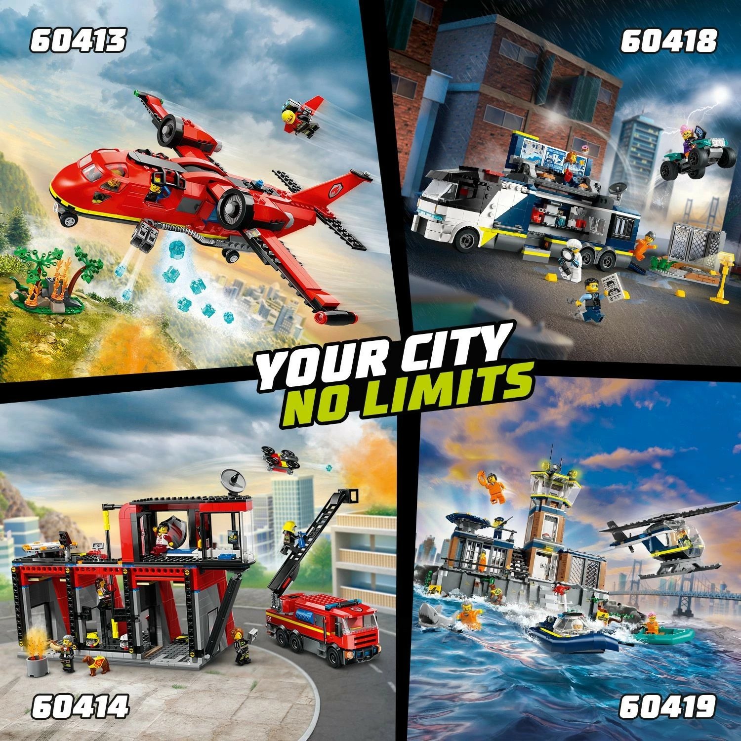 Set ndërtimi LEGO City 60414, stacion zjarri me kamion, 843 pjesë, shumëngjyrësh Set ndërtimi LEGO City 60414, stacion zjarri me kamion, 843 pjesë, shumëngjyrësh