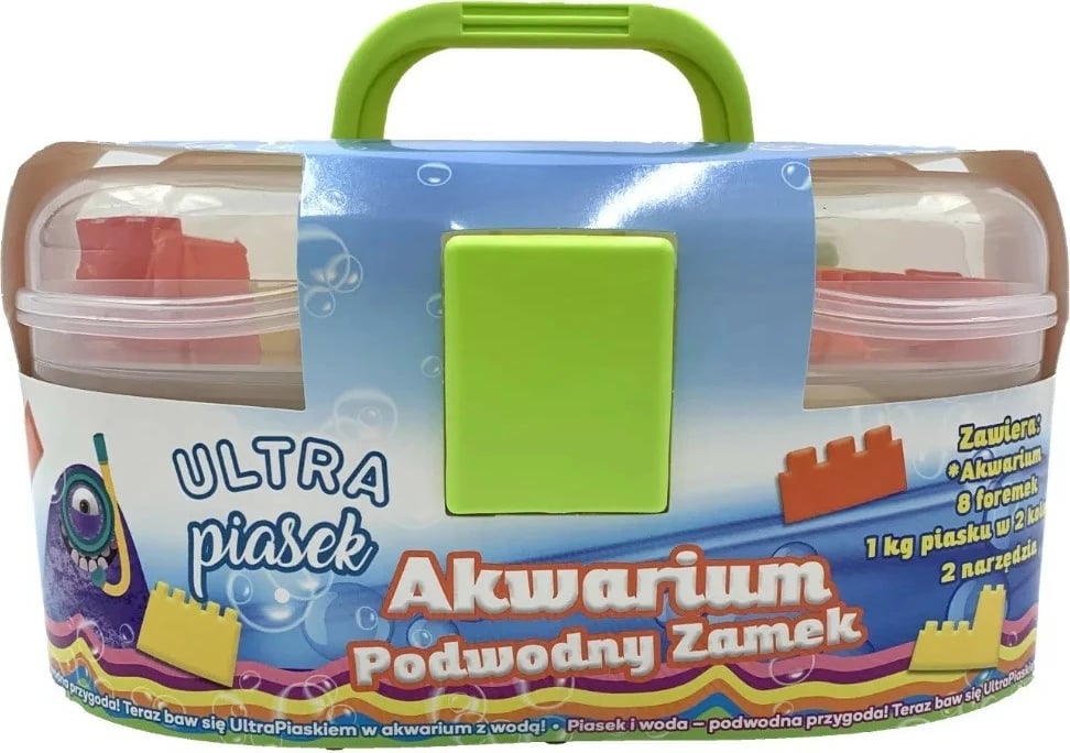 Set rërë kinetike Epee Ultra Sand, valixhe me 1 kg rërë (blu dhe vjollcë), 8 forma, 2 vegla