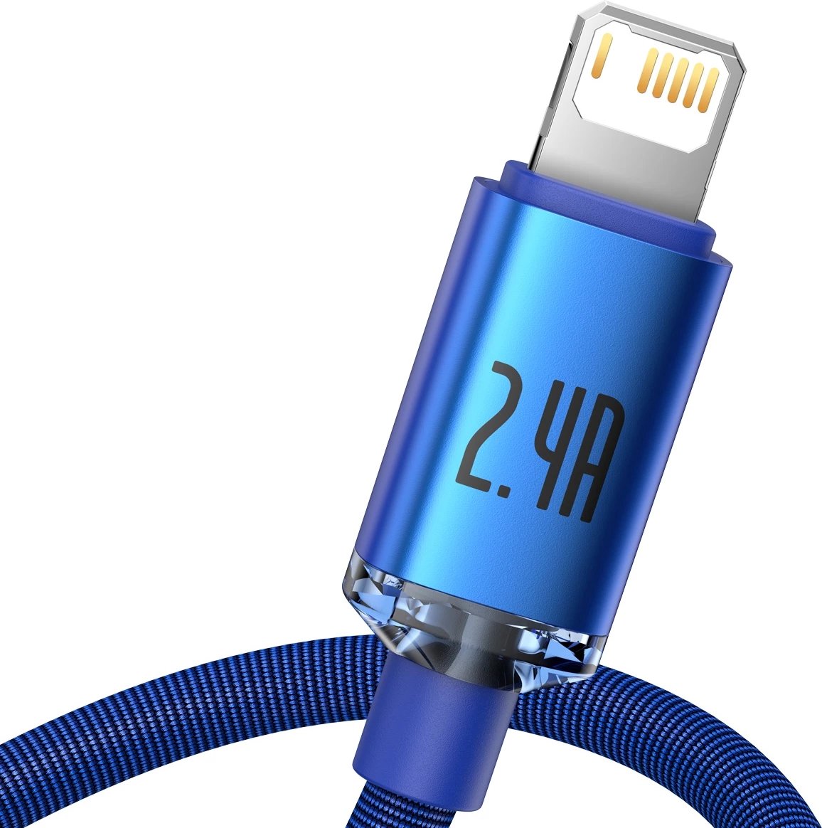 Kabllo USB në Lightning Baseus Crystal Shine, 1.2m, 2.4A, Blu