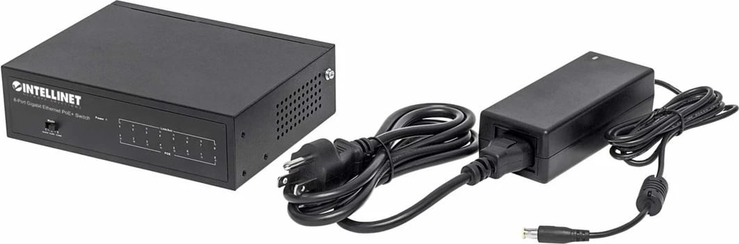 Switch Ethernet Gigabit me 8 Porta Intellinet, PoE+