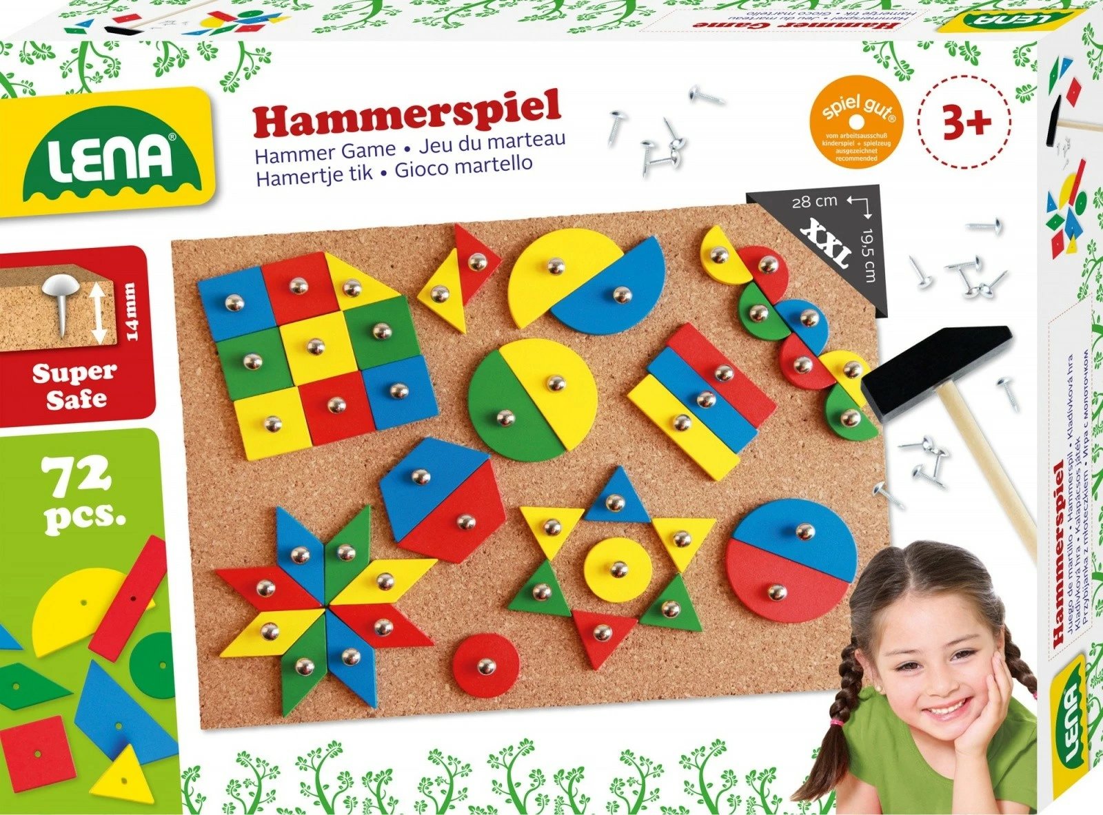 Set kreativ Lena Hammer Game, 72 pjesë, shumëngjyrëshe