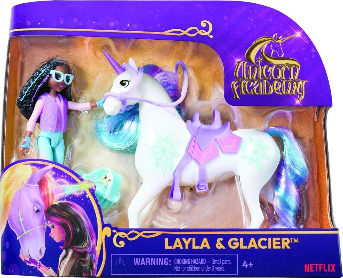 Set figurina Unicorn Academy Spin Master 6071175, Ava dhe Leaf, 11 cm + 13 cm, për vajza