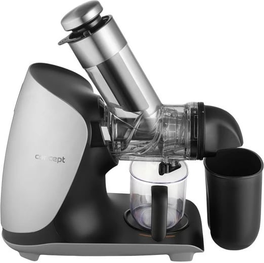 Shtrydhëse e ngadaltë frutash-perimesh, Concept Nutriboost LO7250, 200 W, 0.6 L, vidë çeliku inox, gryka 76 mm, 65 dB, e zezë/krom