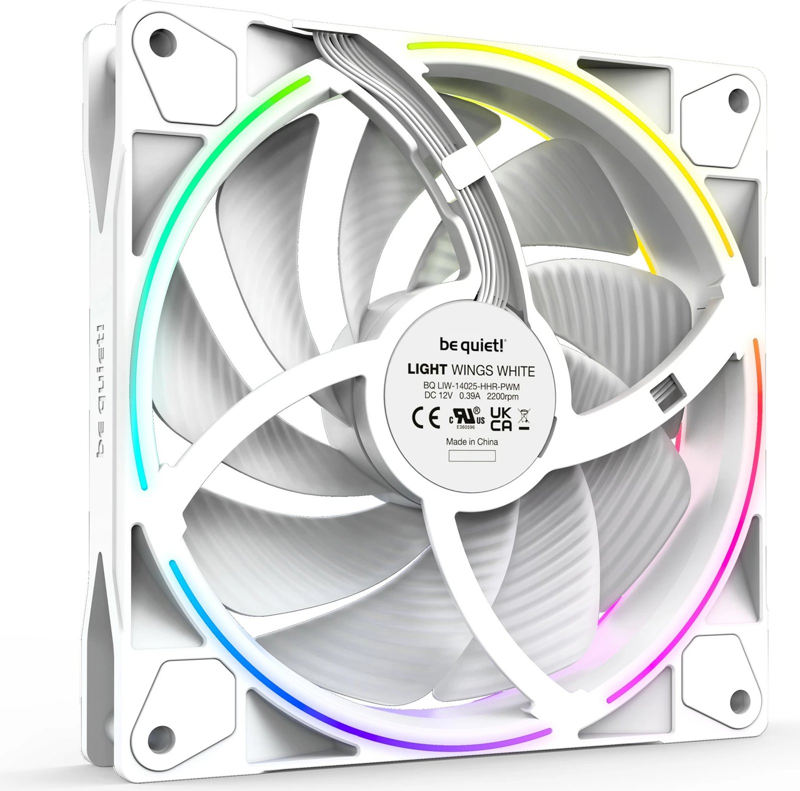 Ventilator kase Be Quiet! LIGHT WINGS 140mm PWM Triple-Pack high-speed, bardhë