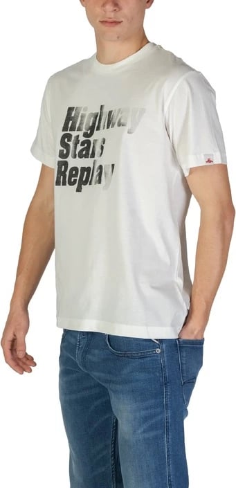 Maicë për meshkuj Replay, të bardhë