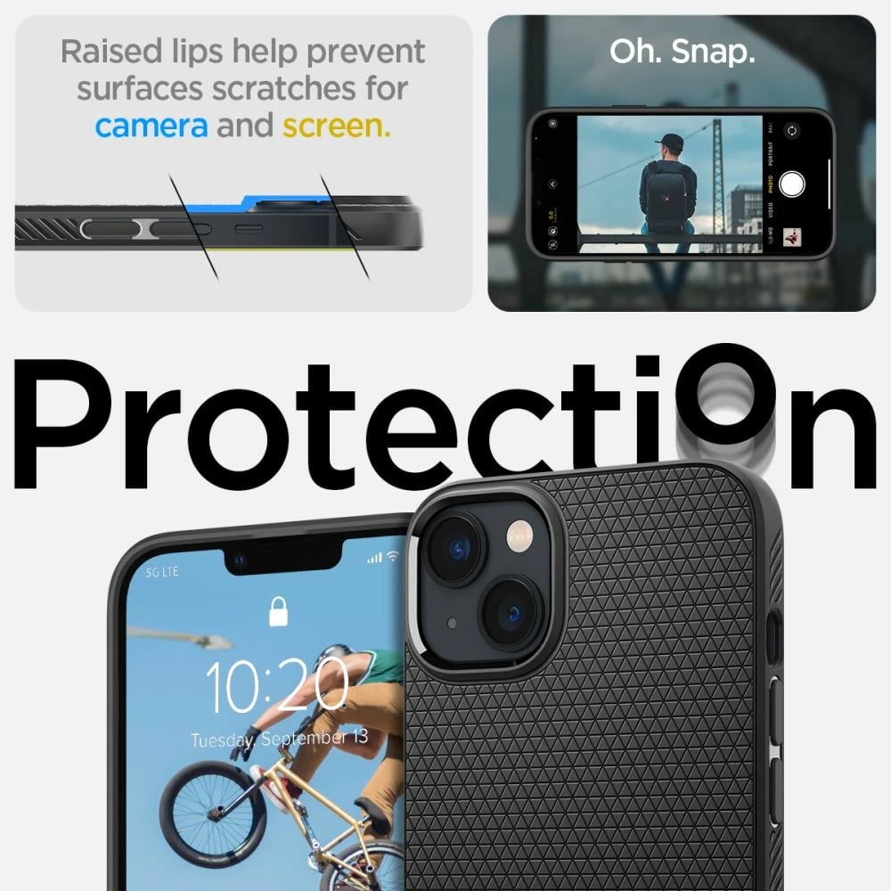 Mbështjellës Spigen Liquid Air për iPhone 14, Matte Black