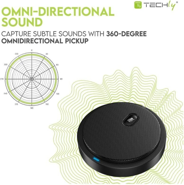 Mikrofon konferencash Techly ICC SH-22, omnidireksional, USB 2.0, i zi