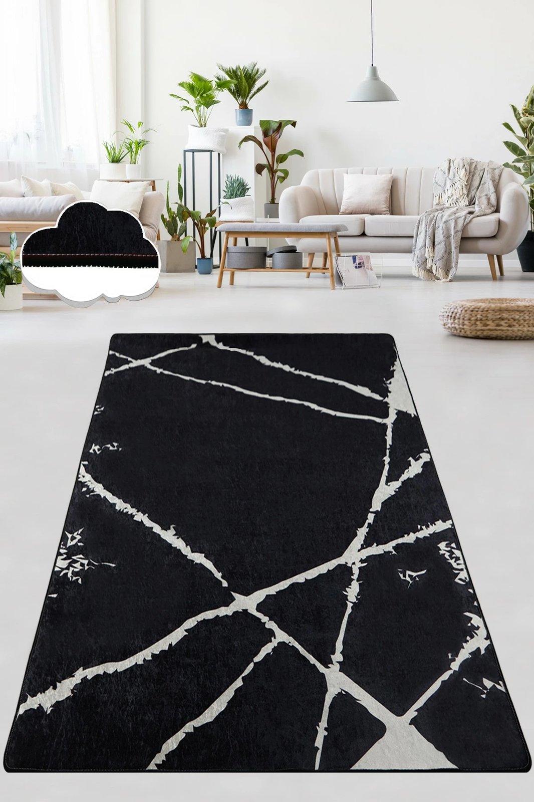 Qilim për korridor, ngjyrë e zezë me të bardhë, Conceptum Hypnose, 100x300cm