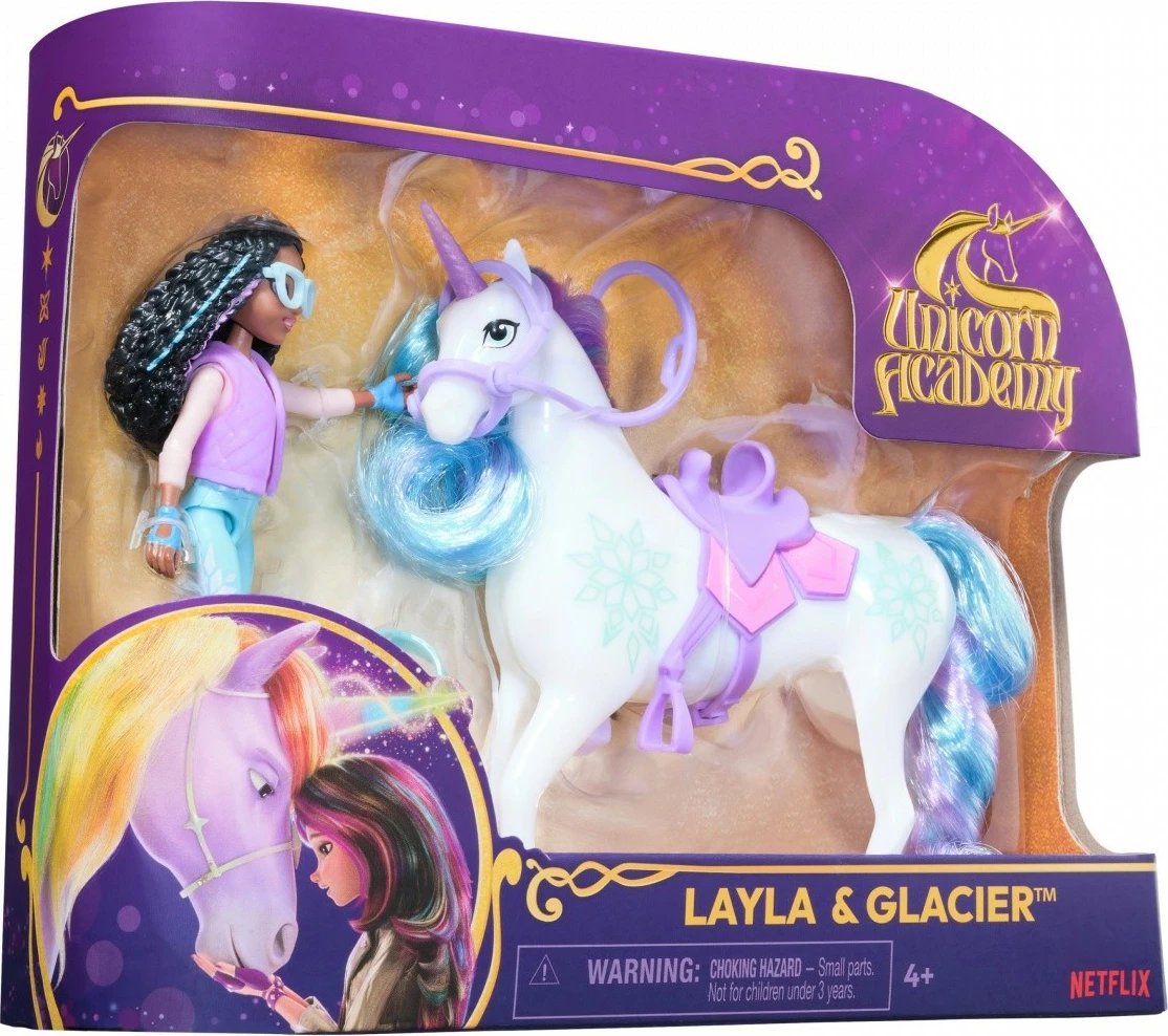 Set figurina Unicorn Academy Spin Master 6071175, Ava dhe Leaf, 11 cm + 13 cm, për vajza