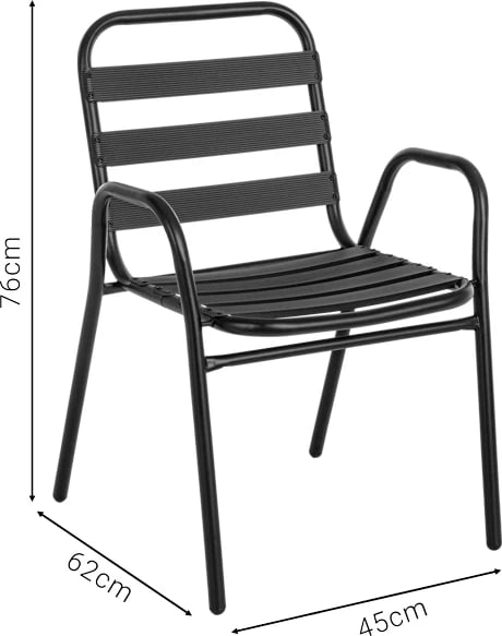 Tavolinë me karrige Sussie-Vergo, të zeza, D60x70cm