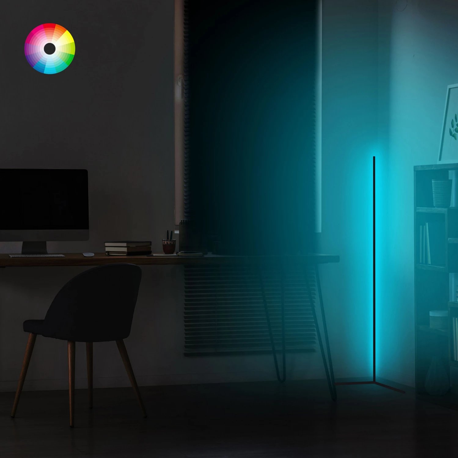 Llambë dyshemeje e zezë me RGB LED dhe kontroll pa kabllo FH7309 30x30x120 cm