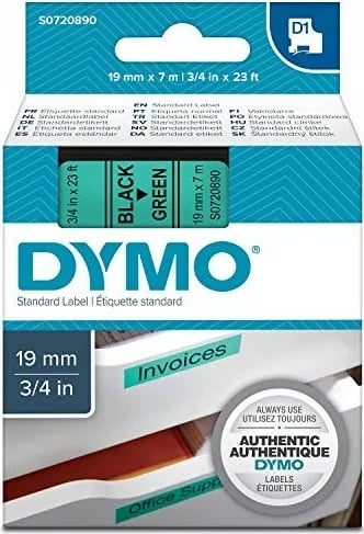 Etiketë DYMO D1 Standard, 19mm, E zezë në jeshile