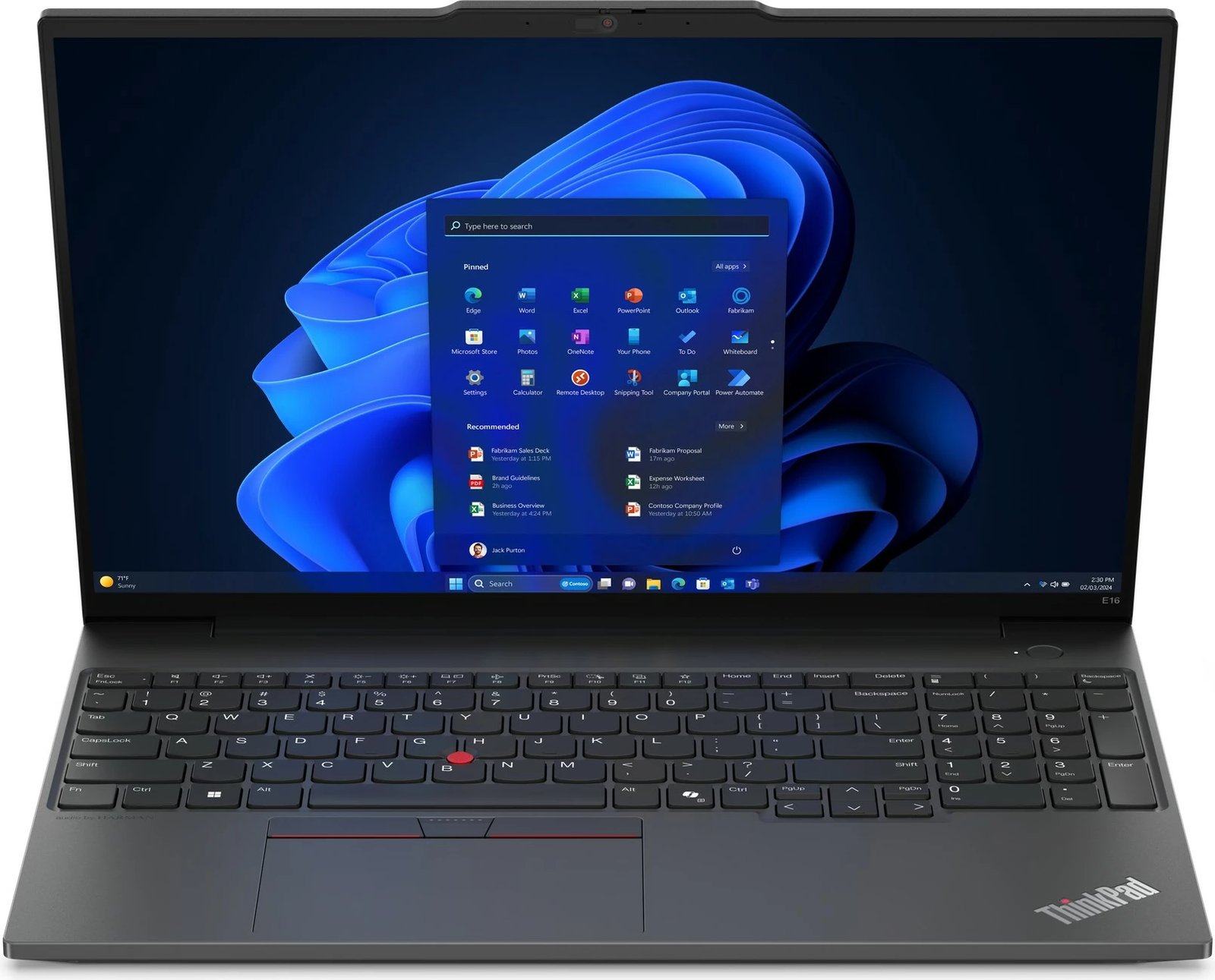 Laptop Lenovo ThinkPad E16, 16", AMD Ryzen 5, 8GB RAM, 256GB SSD, AMD Radeon Graphics, i zi (DE keyboard)