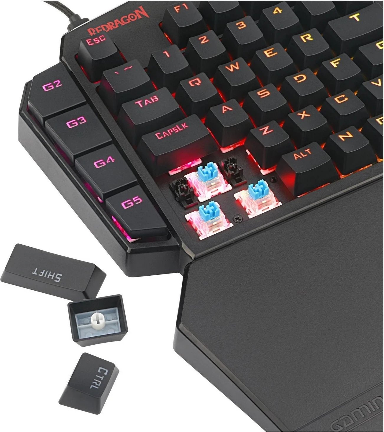 Tastierë për një dorë Redragon K585 DITI, me RGB