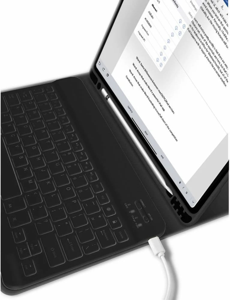 Mbështjellës me tastierë Tech-Protect SC Pen për iPad 10.9" (2022), i zi