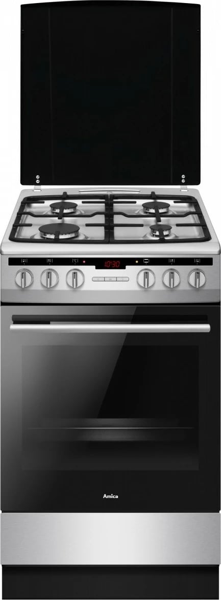 Furrë dhe pianurë Amica 57GE3.33HZpTaDA(Xx), 66L, inox, gaz dhe elektrik
