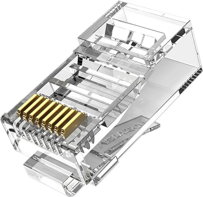 Plug RJ-45 Vention Cat.5E, 100 copë, transparent