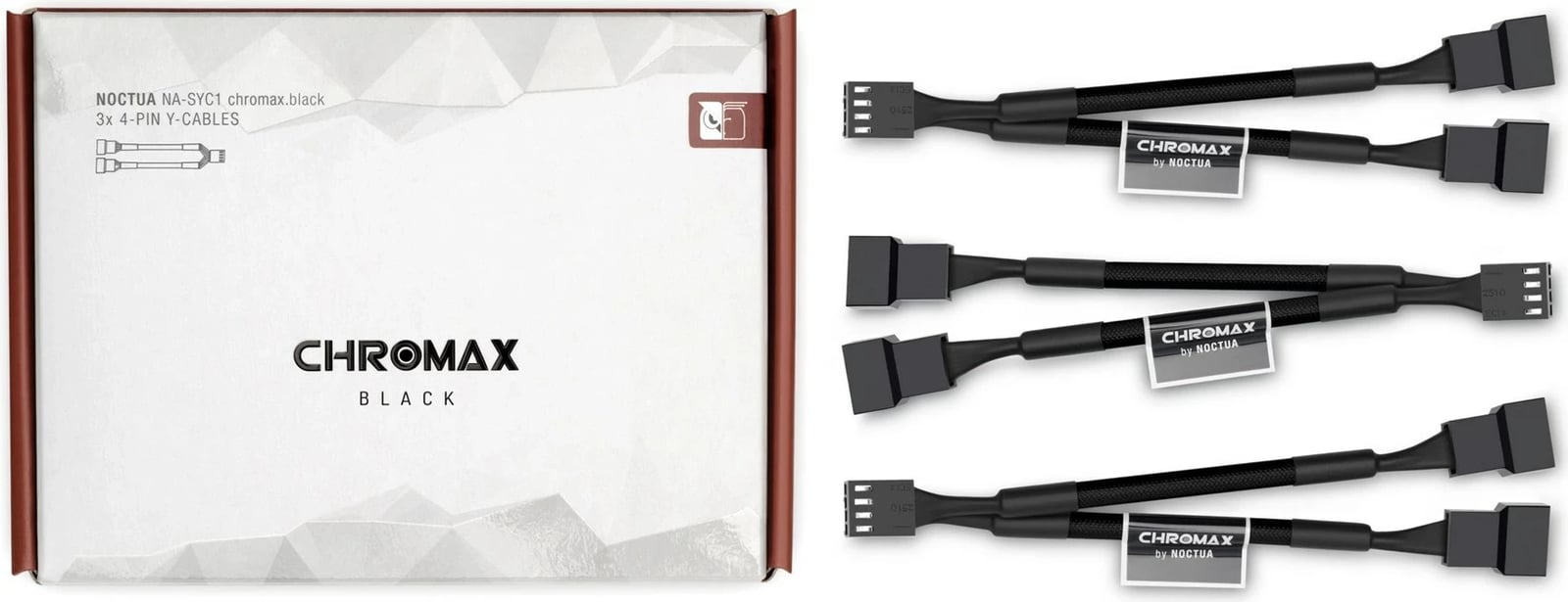Set kabllo PWM 4-PIN Noctua NA-SYC1, 3 copë, e zezë
