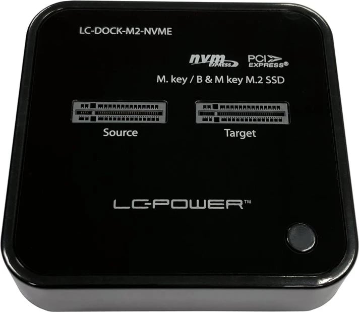Docking station LC-Power LC-DOCK-M2-NVME, USB-C, për SSD M.2, e zezë