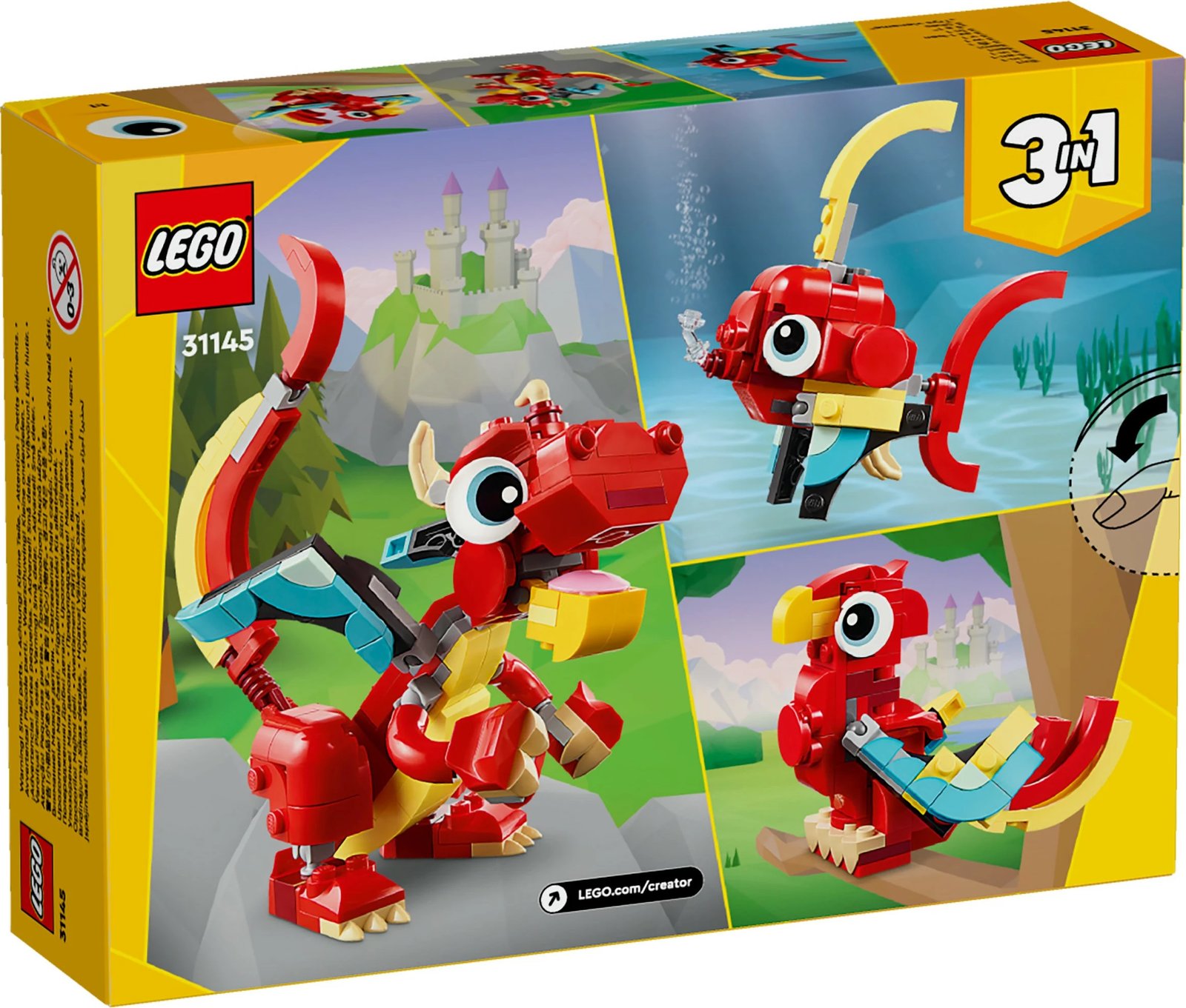 Set ndërtimi LEGO Red Dragon, 149 pjesë, shumëngjyrësh