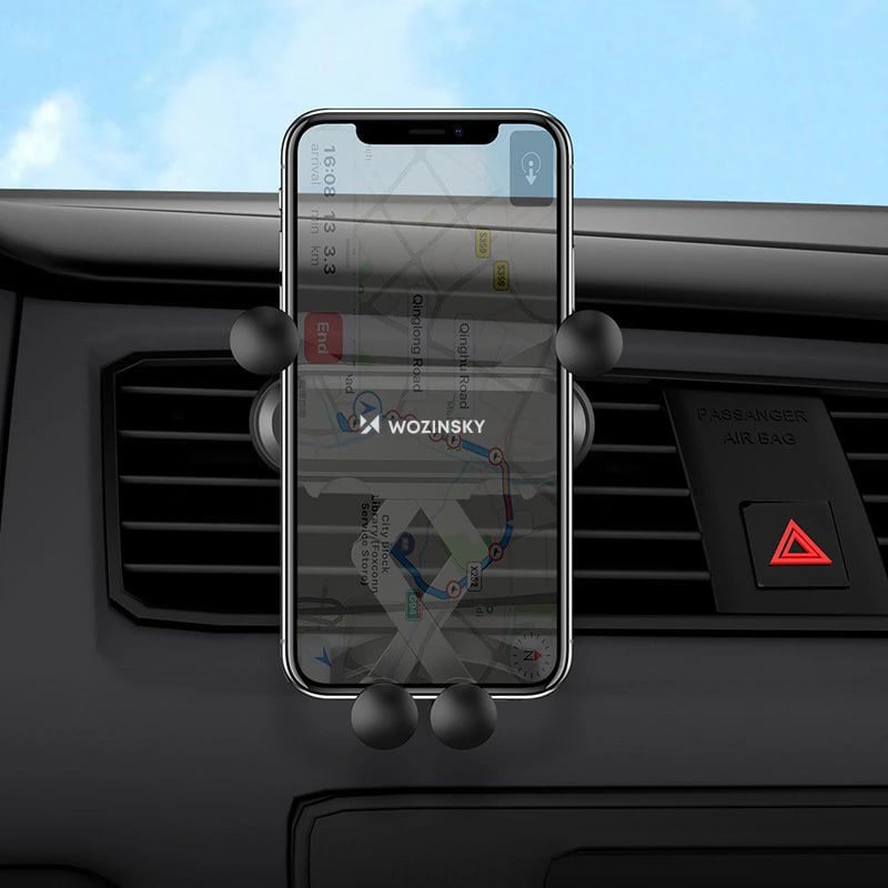 Mbajtës graviteti për celular Wozinsky WCH-05 për grilë ventilimi, zi