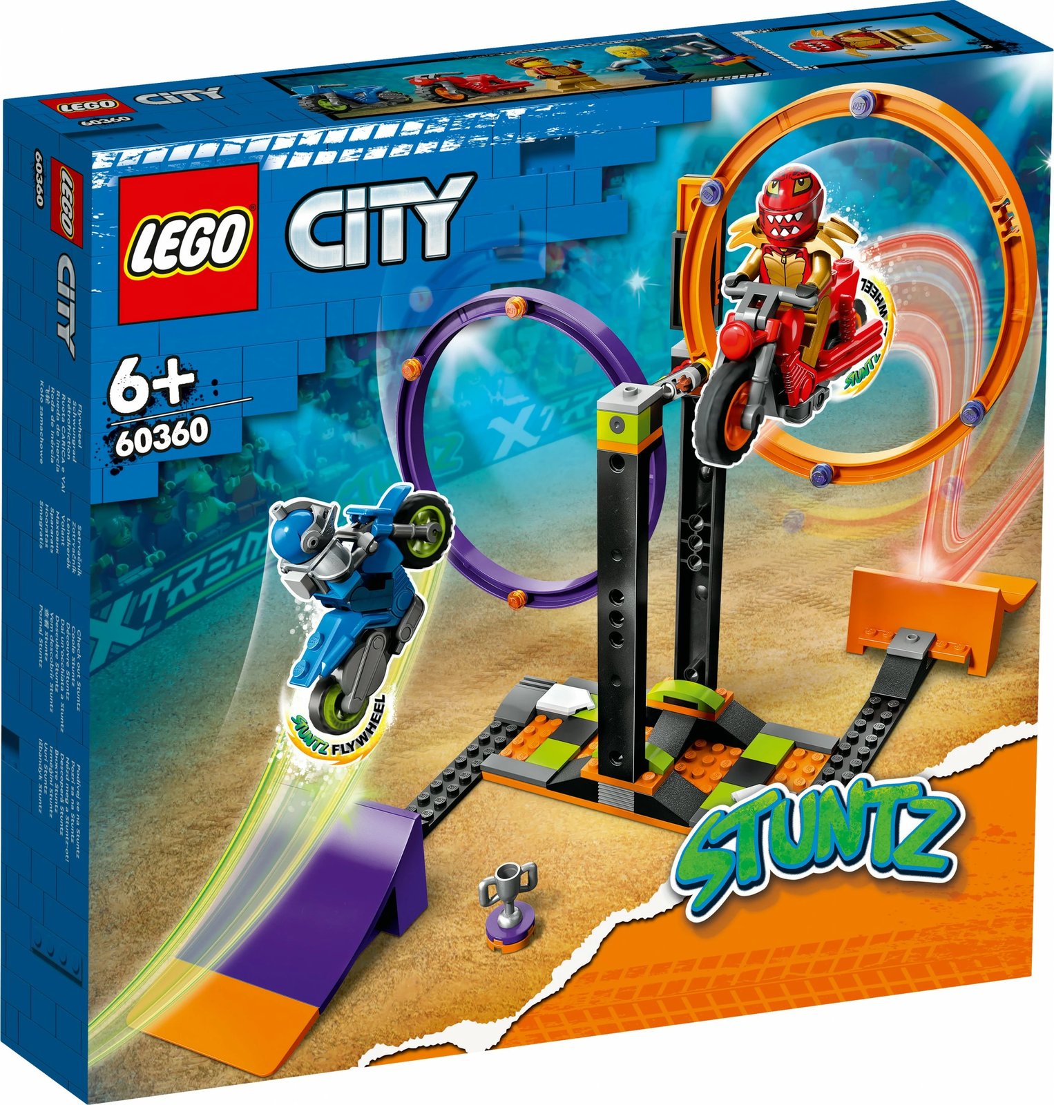 Set ndërtimi LEGO City Spinning Stunt Challenge 60360, 117 pjesë, shumëngjyrëshe