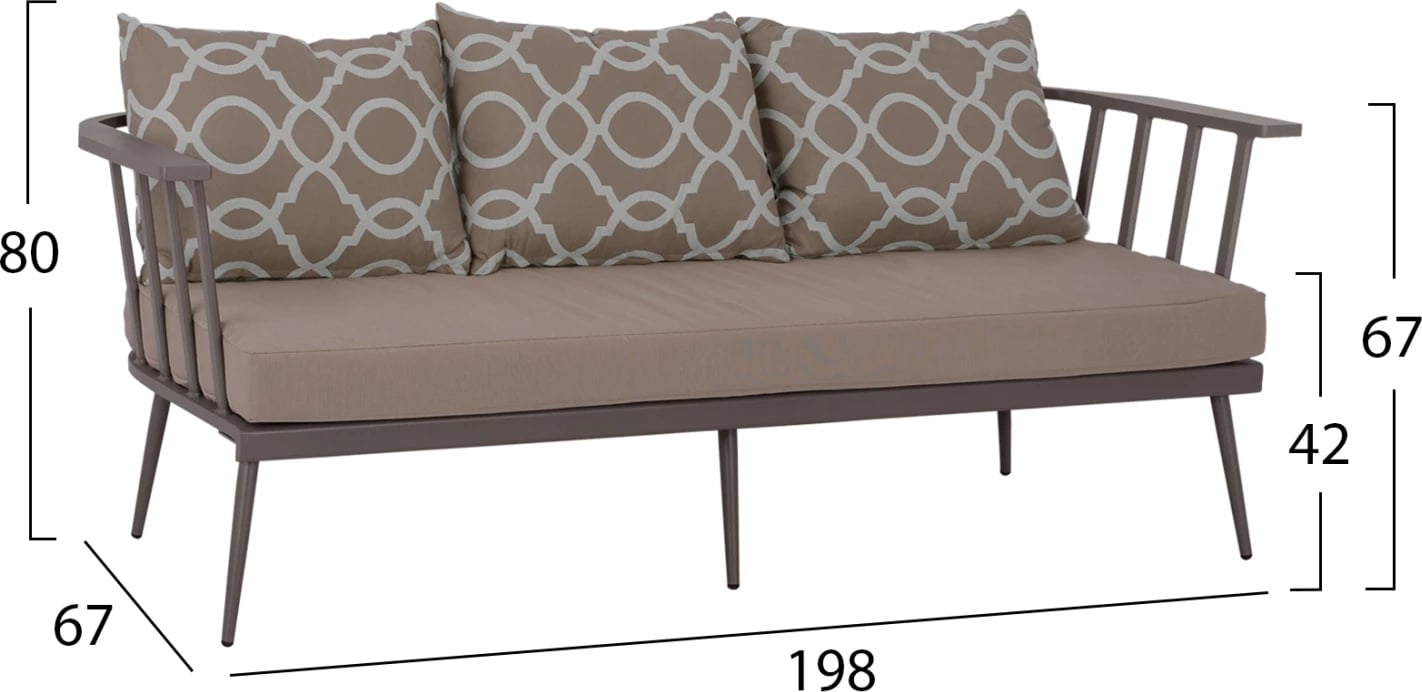Set 4 pjesë dhomë ndenjeje alumin FH5271.10 me jastëkë