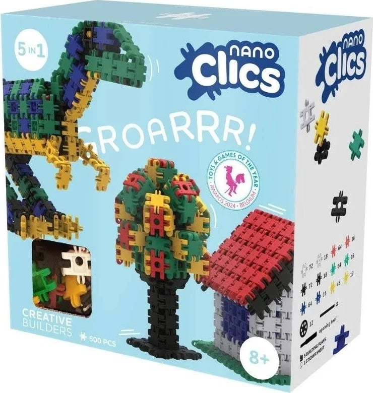 Blloqe ndërtimi Nano Clics Creative builders, 500 copë, shumëngjyrëshe