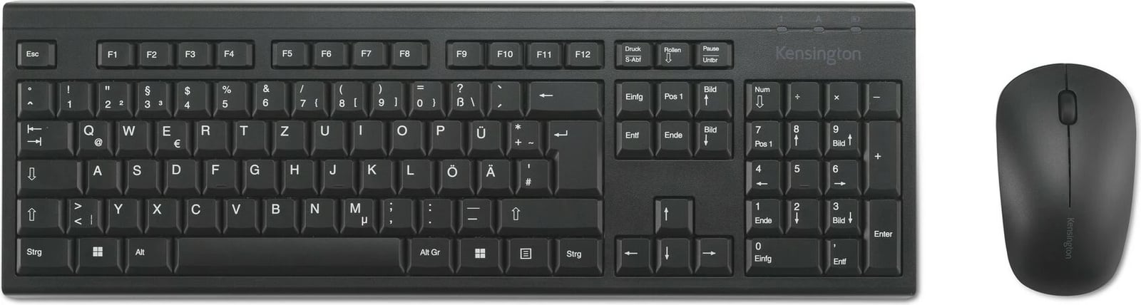 Set wireless Kensington KM150 EQ, RF Wireless, Membranë, QWERTZ, Maus i përfshirë, E zezë