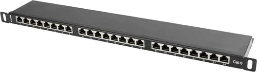 Patch panel Lanberg PPS6-0024-B, metal, e zezë