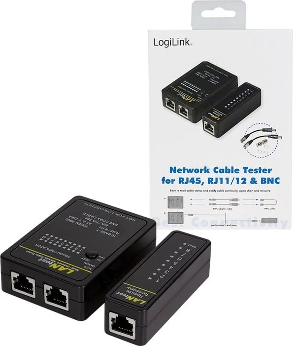 Testues Kabllash Logilink WZ0015, për RJ45, RJ11 dhe BNC