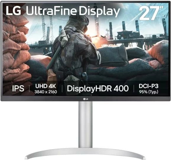 Monitor LG 27UP650K-W 27" 4K UHD IPS HDR400, argjendtë/zezë/bardhë