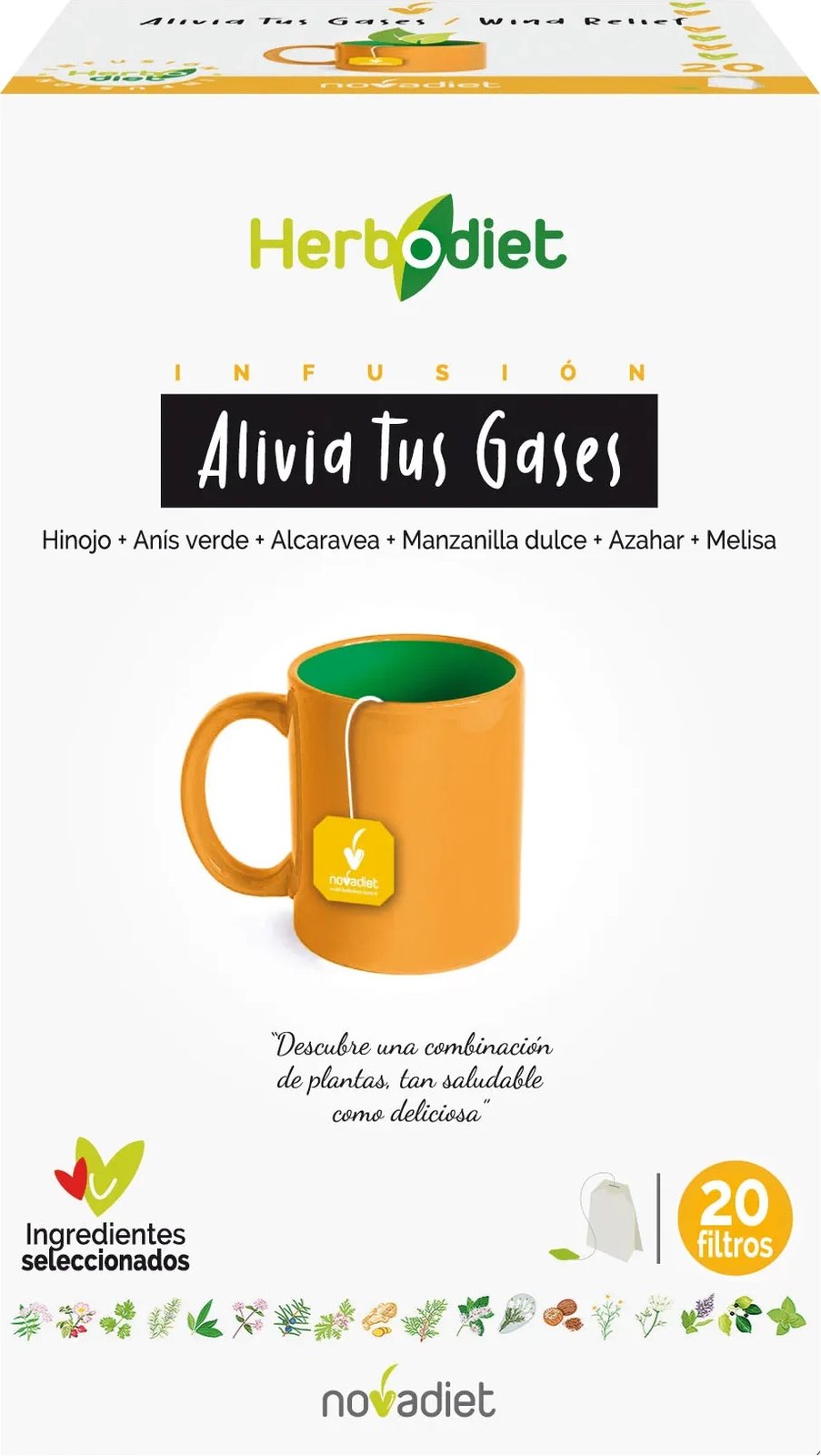 Çaj bimor Novadiet Herbodiet Alivia Tus Gases 20 filtra