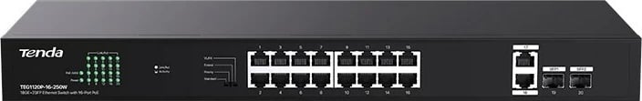 Switch Tenda TEG1120P-16-250W, Gigabit Ethernet, PoE