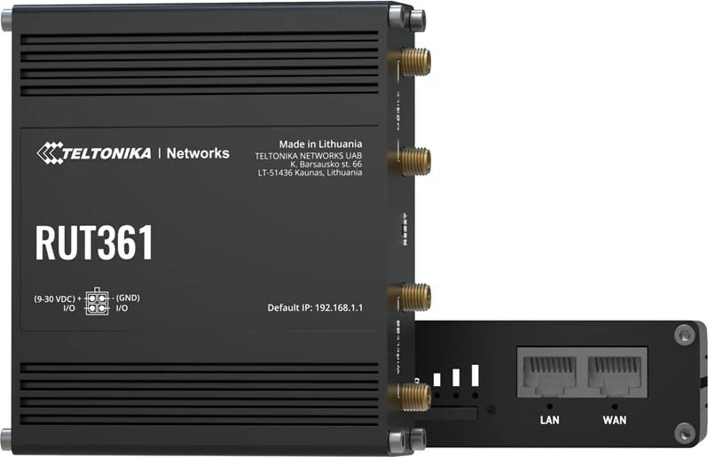 Router Teltonika RUT361, Industrial 4G LTE, WiFi 4, 2x RJ45, Alumini