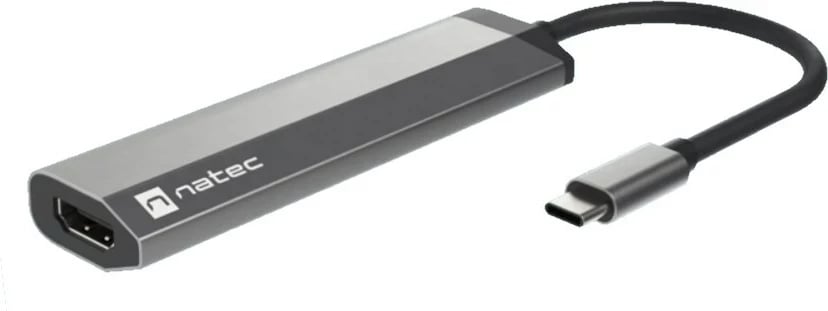 Hub USB NATEC Fowler Slim, Wired, Type-C, 5 Gbit/s, Zi
