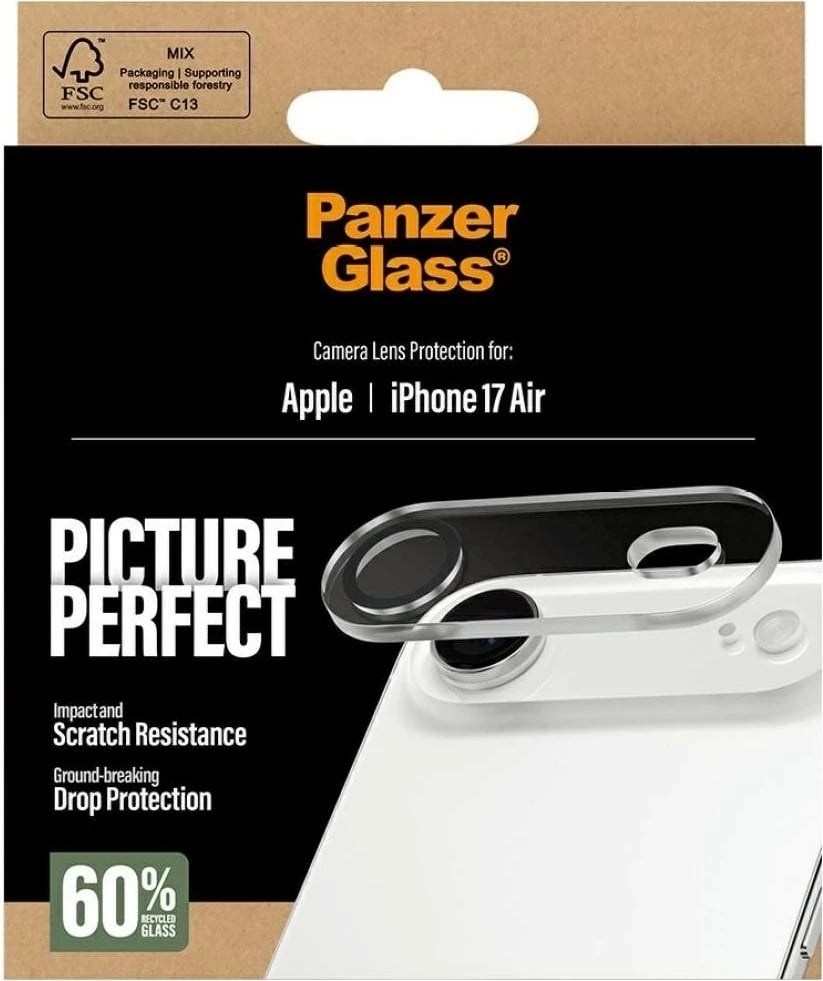 Mbështjellës xhami PanzerGlass për kamerë iPhone 17 Air, transparent