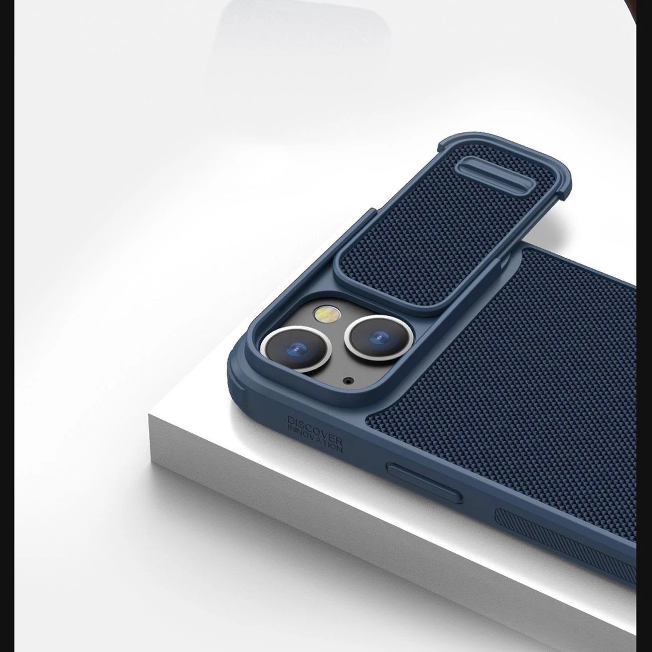 Mbështjellës Nillkin Textured S Case për iPhone 14, me kapak kamere, kaltër